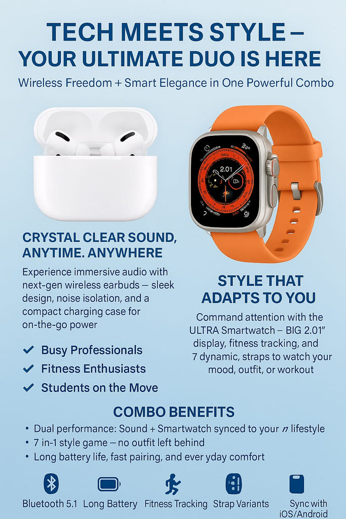 AirPods Pro 2 & Ultra 7-in-1 Smartwatch Combo